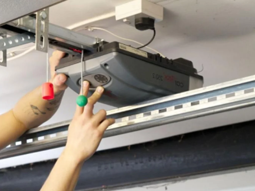 New Garage Door Opener installed on a residential garage in Franklin TN