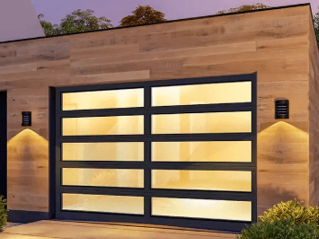 Custom Garage Doors by Everlast Garage Doors installed on modern Franklin home exterior