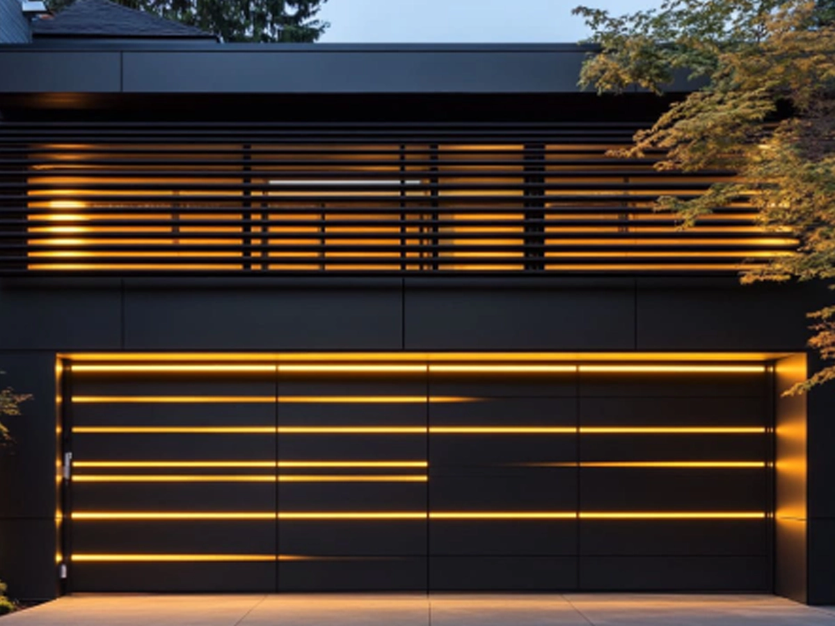 Garage Door Custom Design Franklin modern garage door with smart access windows and secure opener features