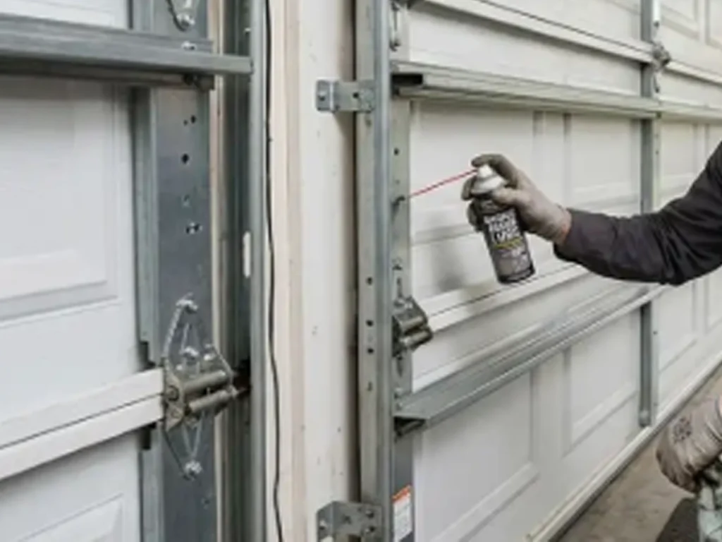 Garage Door Maintenance Franklin TN technician checking a residential garage door balance