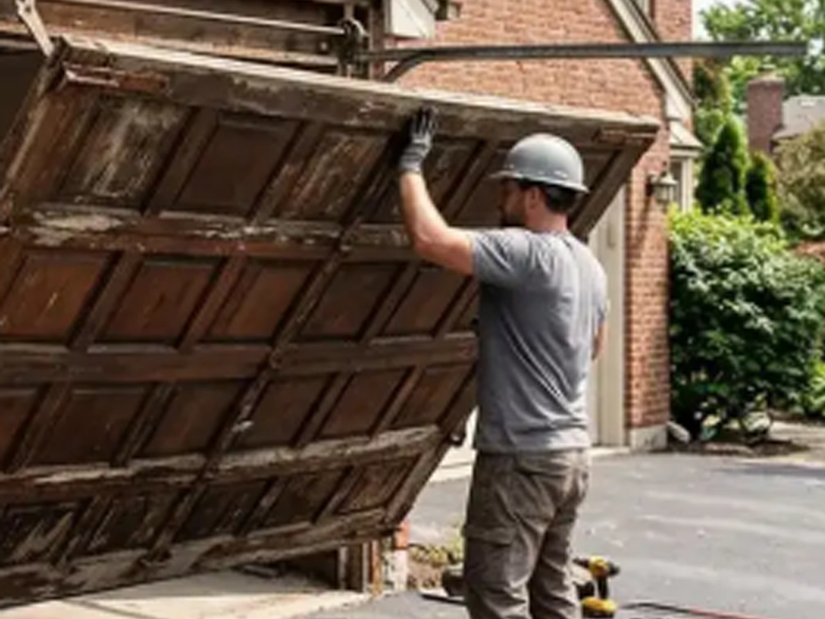Garage Door Replacements Franklin TN technician setting up smart remote access