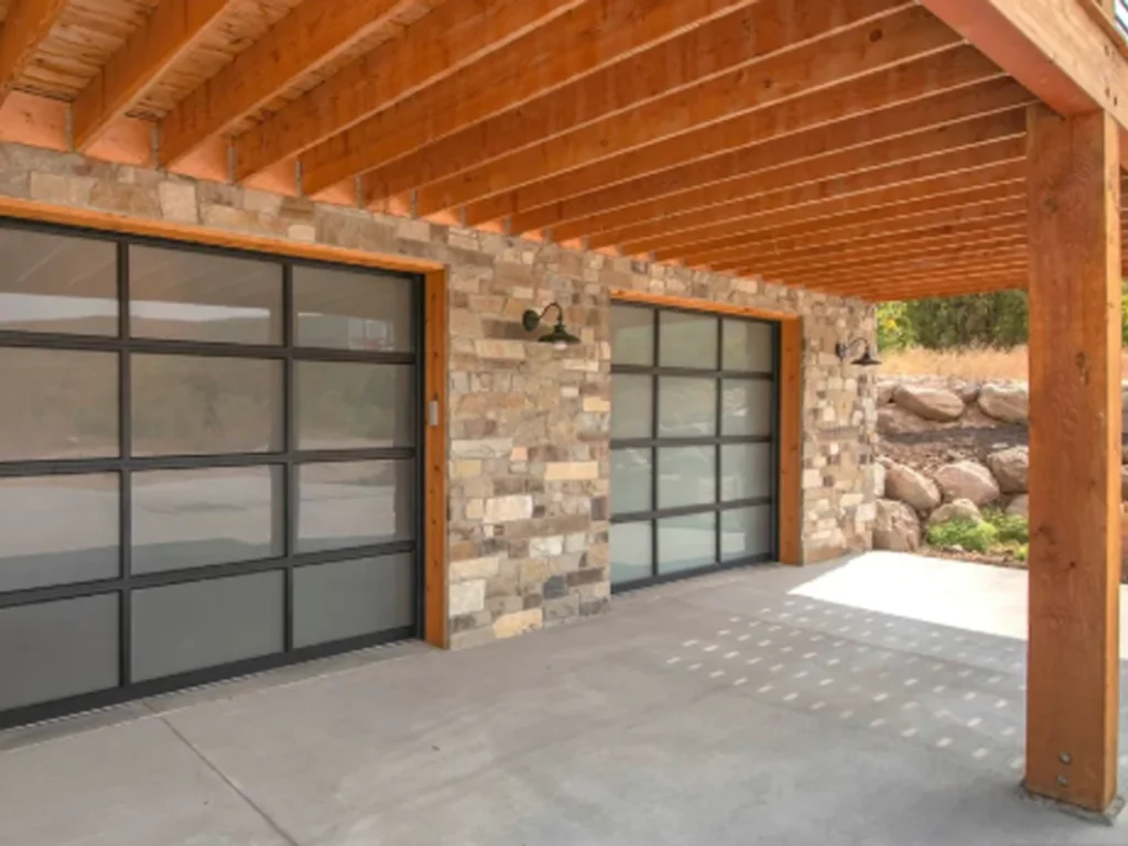 Professional Custom Garage Door Design for a Franklin Tennessee home with modern architectural panels