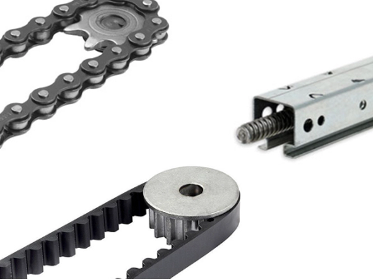 Chain drive vs belt drive garage door openers compared inside a Franklin garage